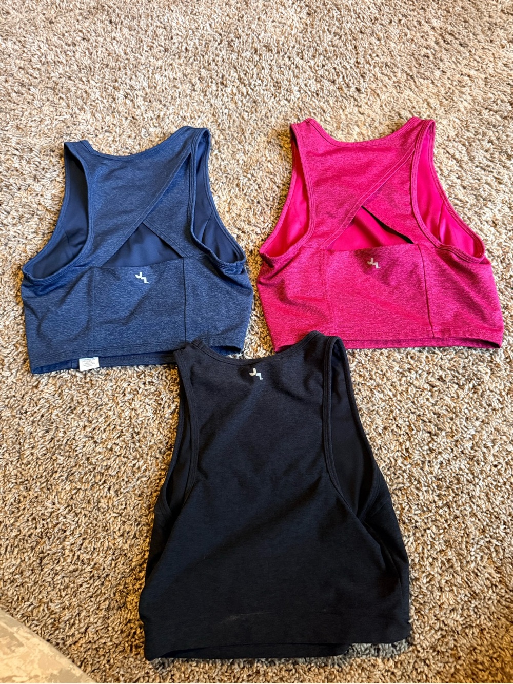 Size M - JoyLab Three-Pack Cropped Racerback Tanks - Picture 2 of 5